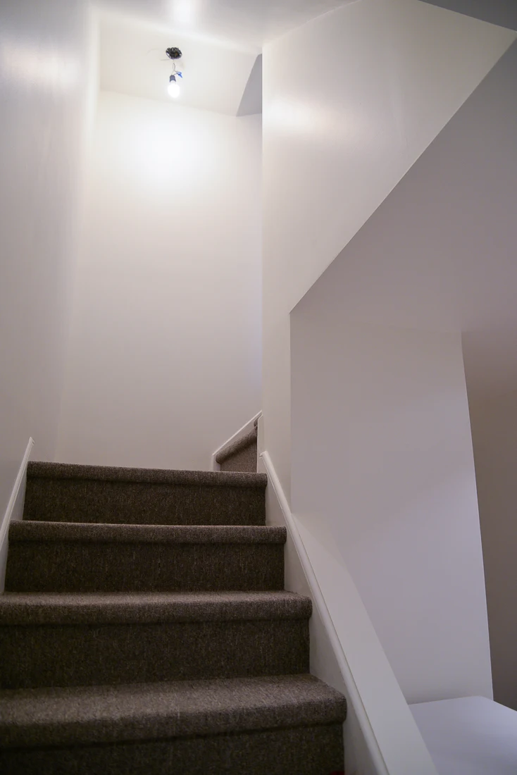 simply white basement, simply white benjamin moore, basement white paint