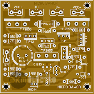 Layout PCB MCRO BAWOR STANDARD Driver amplifier