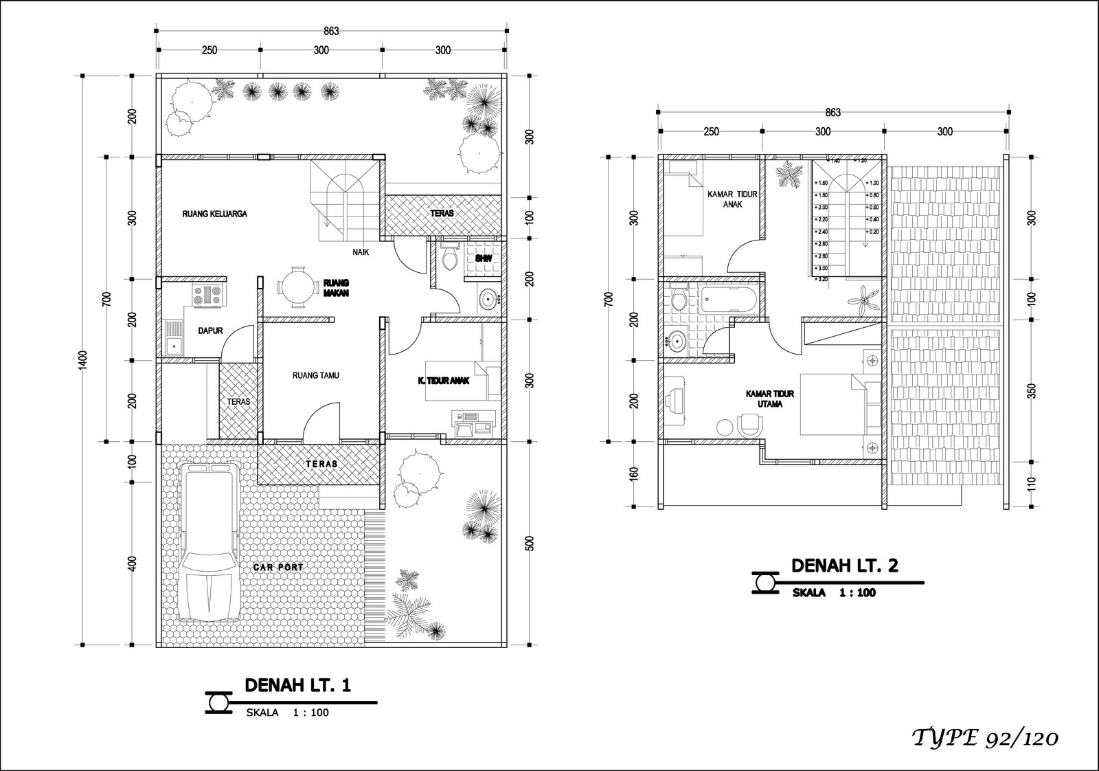 Gambar Sketsa Desain Rumah Minimalis Tipe 45 Terbaru 2014 Desain