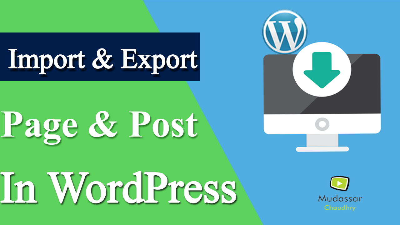 how to import and export post and page in wordpress