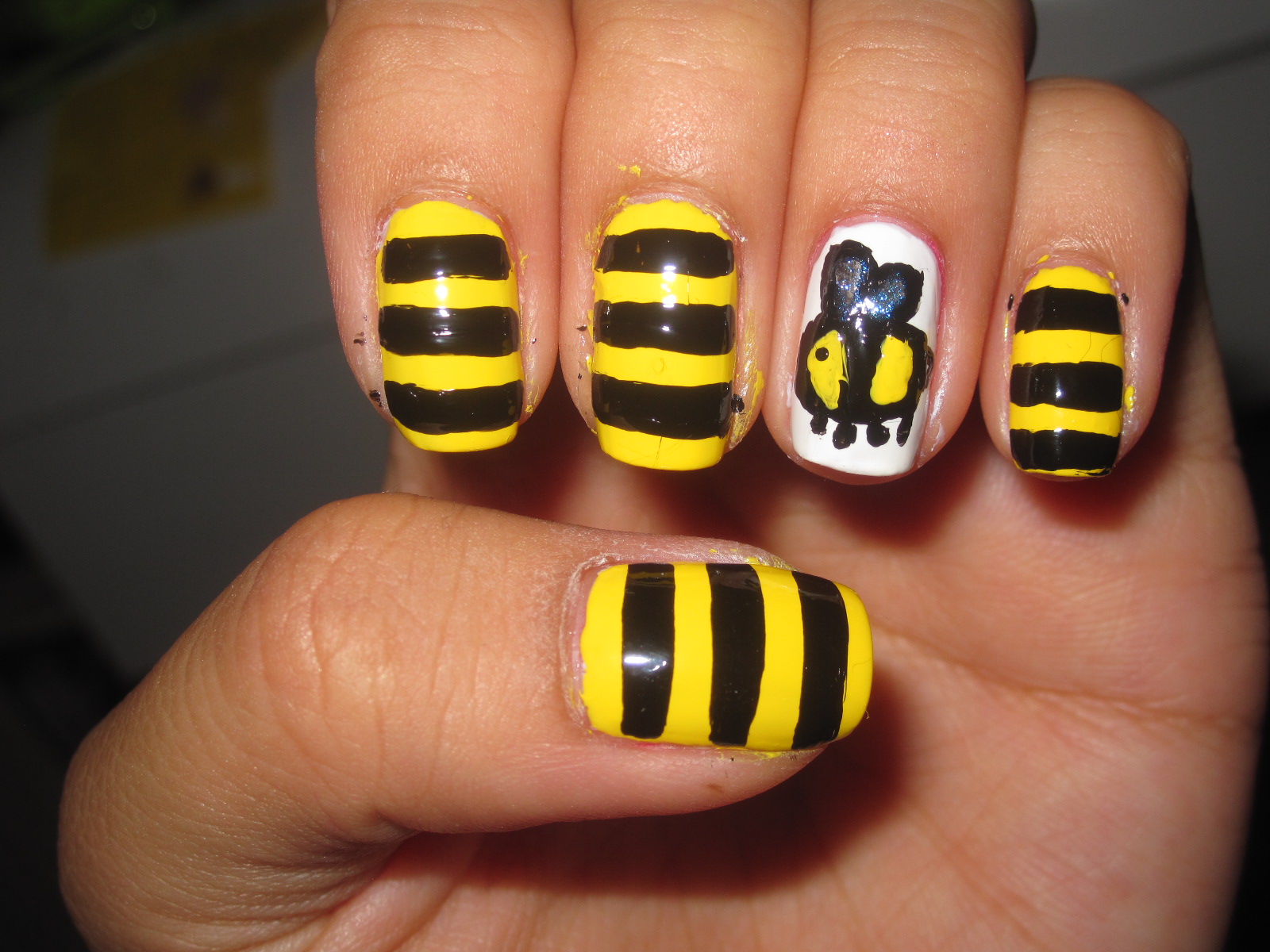 1. "Easy Bumble Bee Nail Art Tutorial" - wide 2