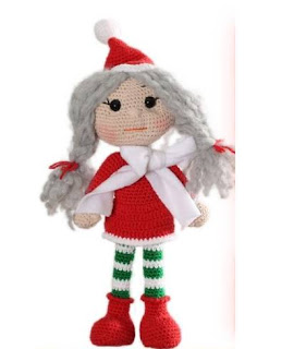 PATRON GRATIS MUÑECA NAVIDAD AMIGURUMI 47651 👩🎄