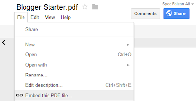 Memasukkan File Pdf ke Postingan Blog dari Google Drive