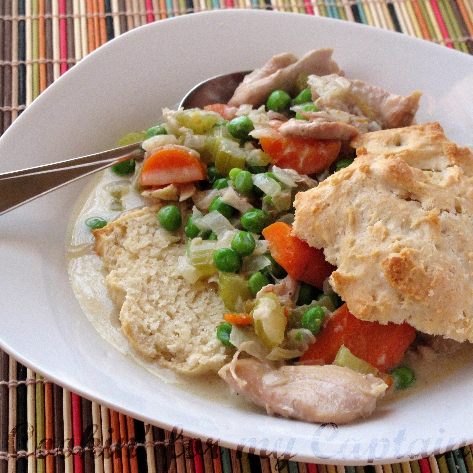 Cookin' for my Captain SlowCooker Creamy Chicken w/ Biscuits