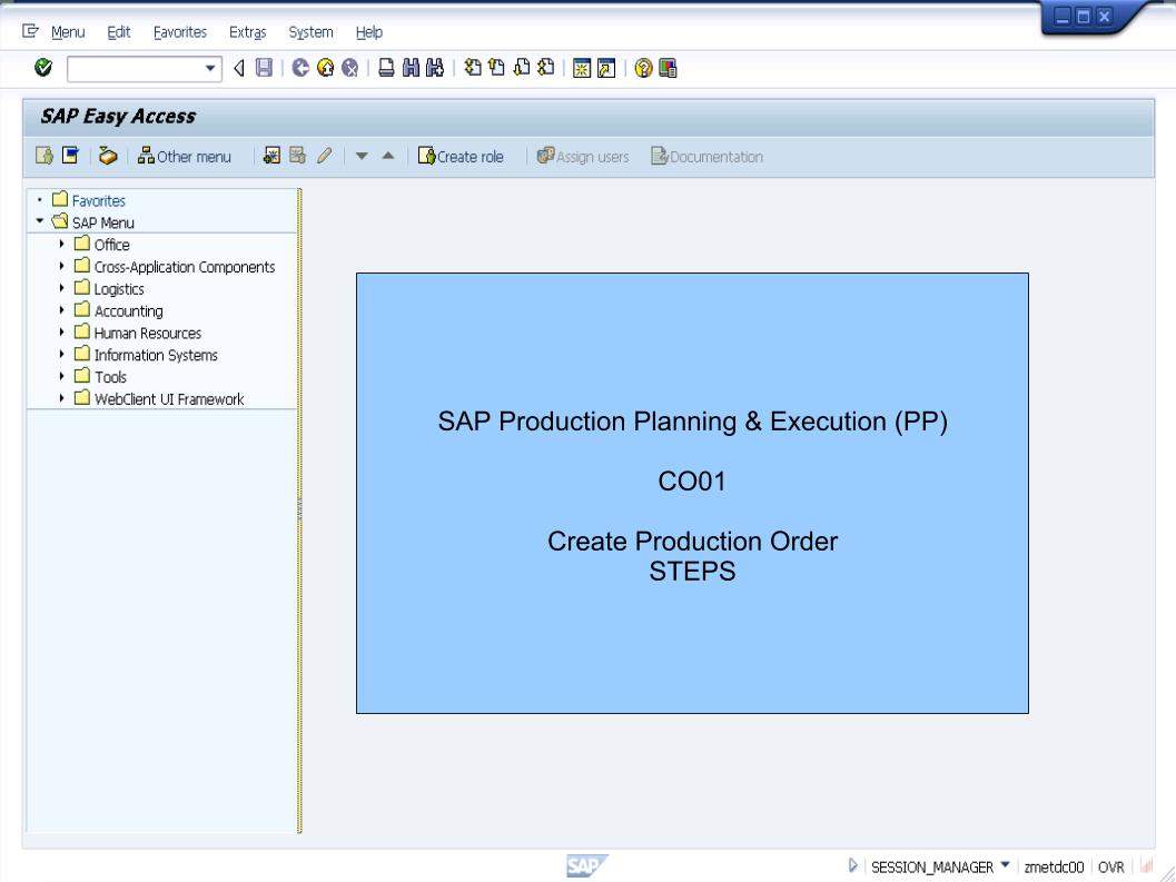 青蛙SAP分享 Froggy's SAP sharing Step by Step Create Production Order