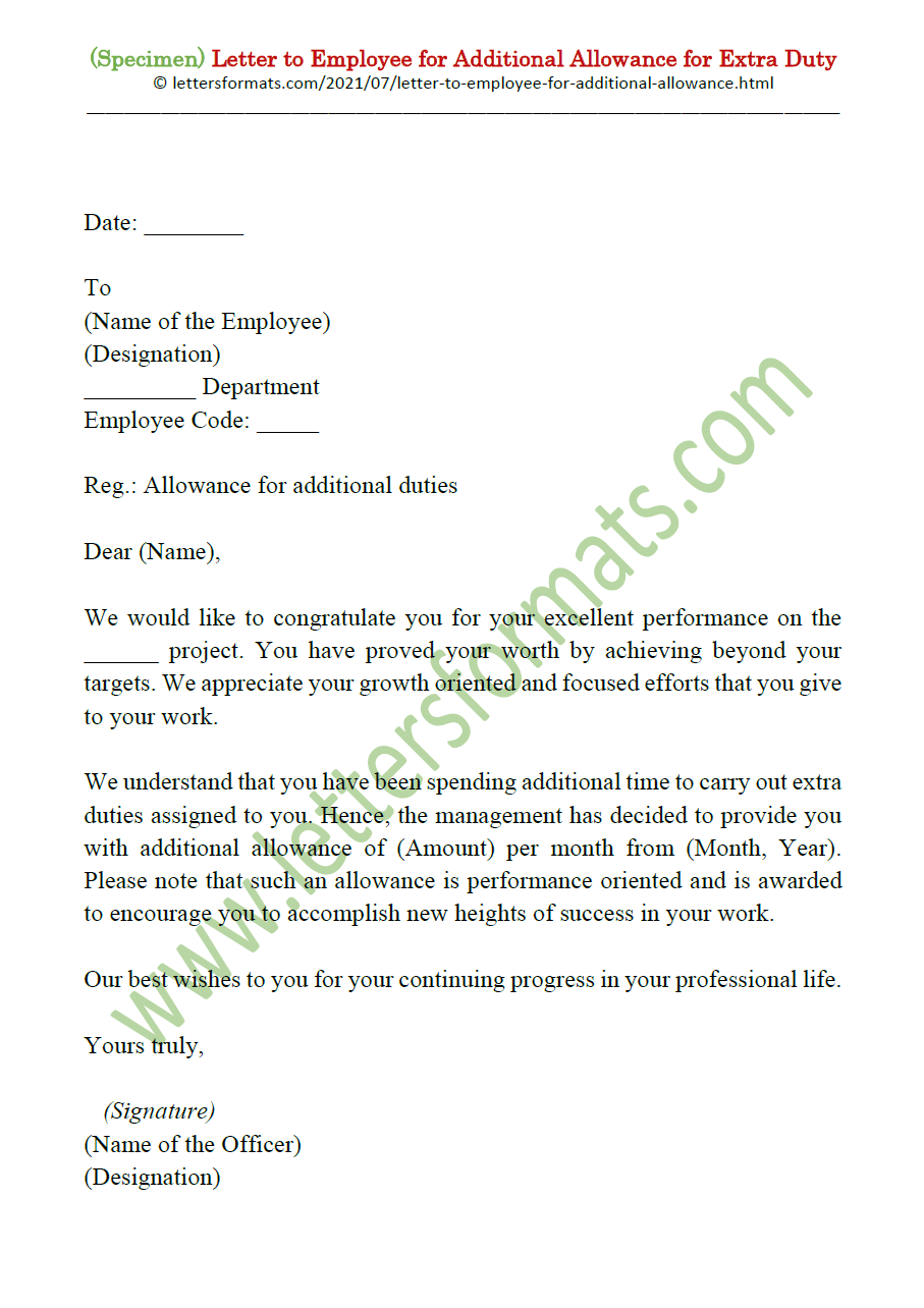 Best Letter Format Sample Additional Responsibility Letter Format
