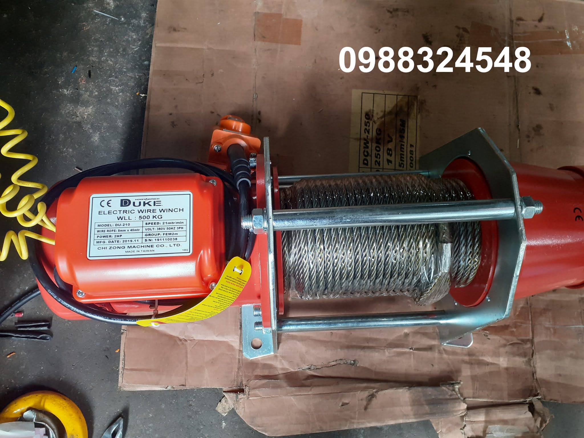 Tời cáp điện 500kg Duke DU-210 / DU-210 Duke Electric Wire Rope Winch