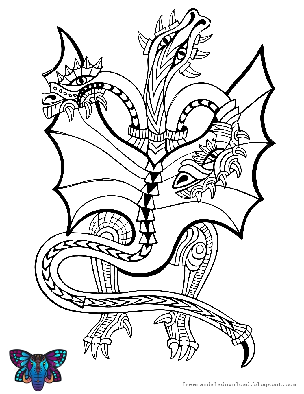 Drachen Mandala Malvorlagen