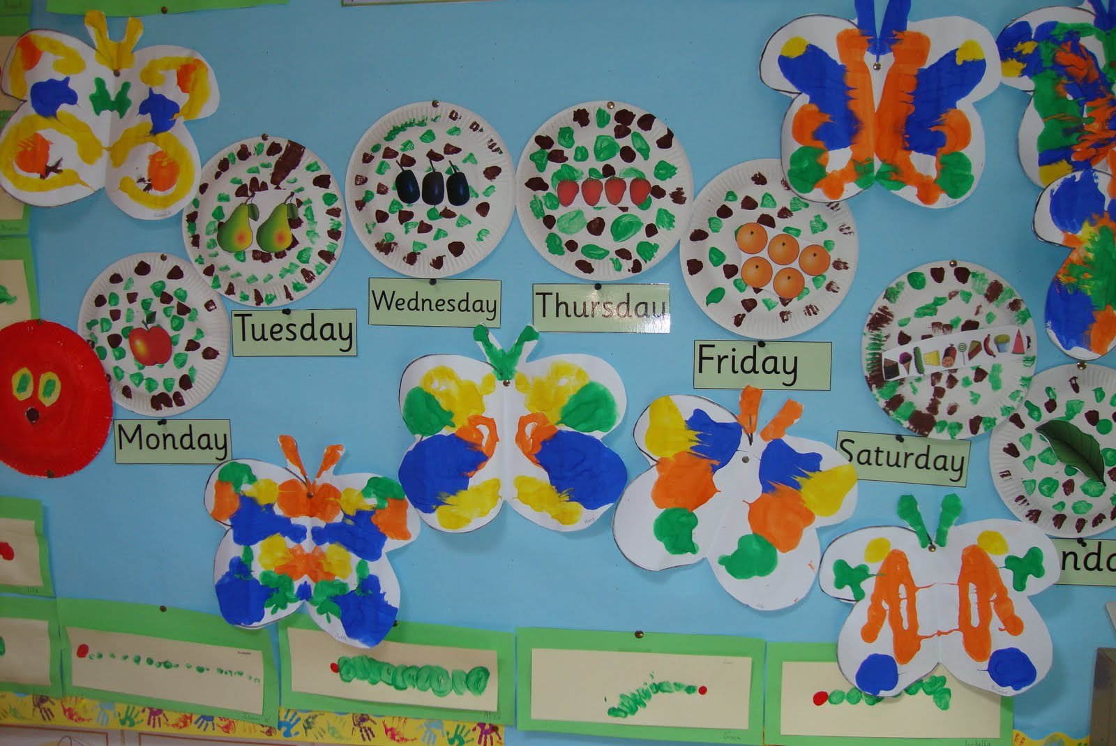 Art, Music and Drama Page: The very hungry caterpillar display in