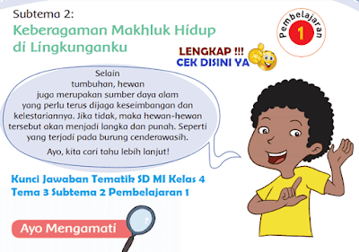 Kunci Jawaban Tematik SD MI Kelas 4 Tema 3 Subtema 2 Pembelajaran 1 www.simplenews.me