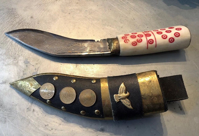 Gurkha Kukri Hand Forged Khukuri Blade, Nepal Knife 12” Genuine Horn Handle