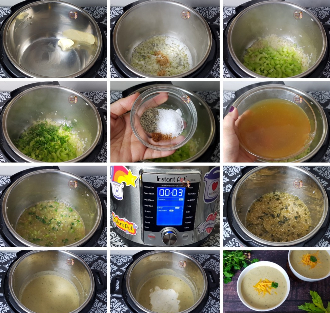 Instant Pot Celery Soup without potato Simple Celery Soup Keto Easy and Simple Celery Soup