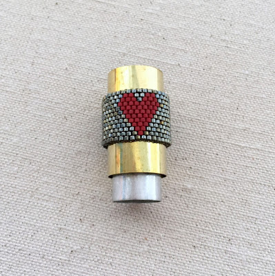 jewelry making tutorial - beaded heart ring