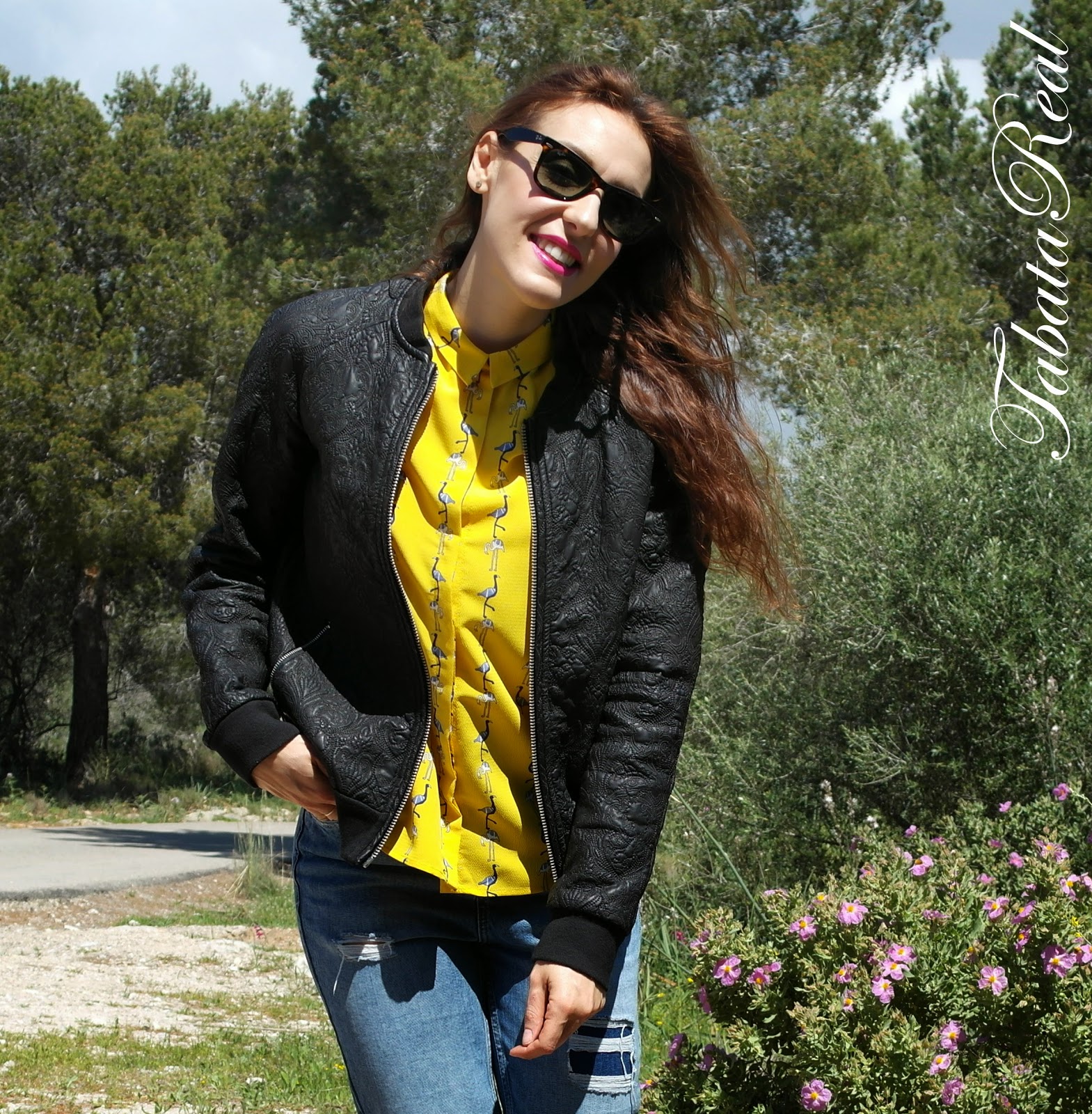 TabataReal: Outfit BLUE FLAMINGOS & RIPPED JEANS
