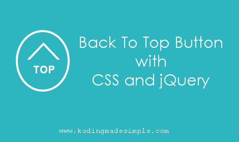 HTML Back To Top Button CSS jQuery