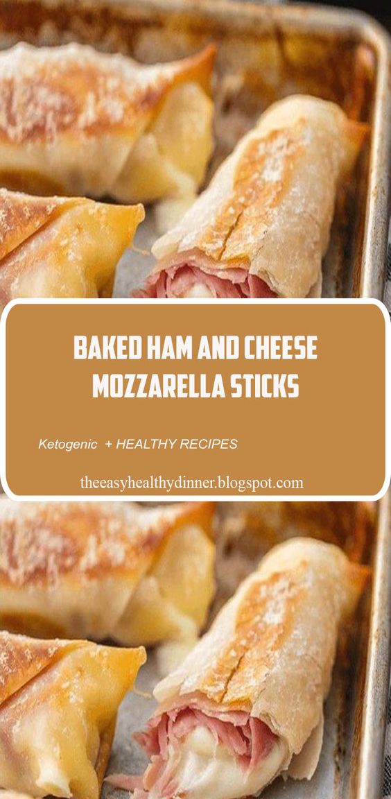 Baked Ham and Cheese Mozzarella Sticks - Cammileboutot