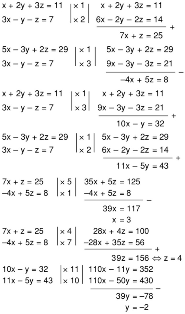 Sistem persamaan linear tiga variabel dengan metode eliminasi