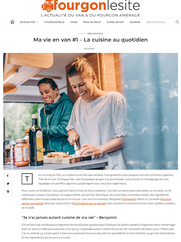 La cuisine en van
