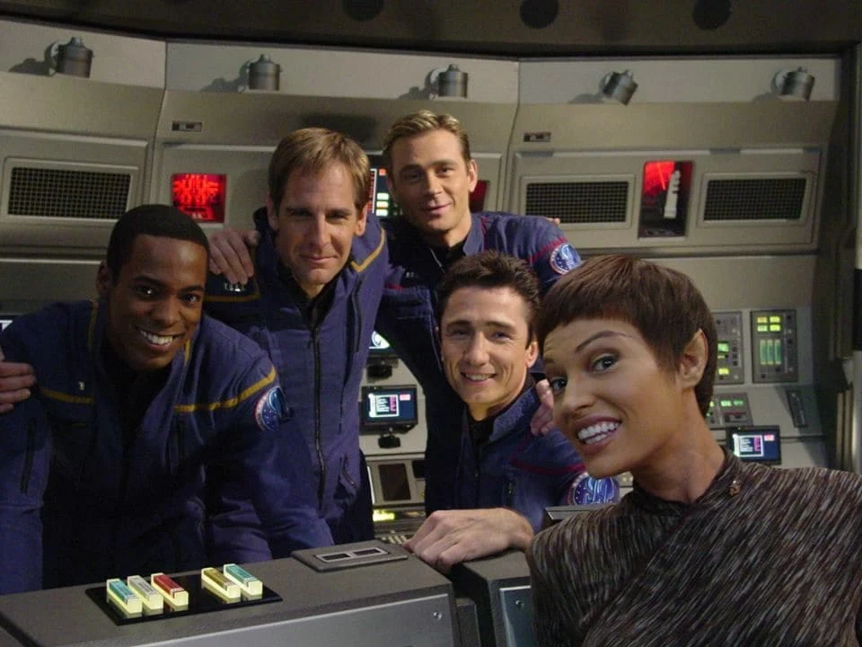 Un descanso en el rodaje de Star Trek: Enterprise