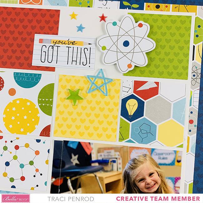 School 12x12 scrapbook page layout with stars