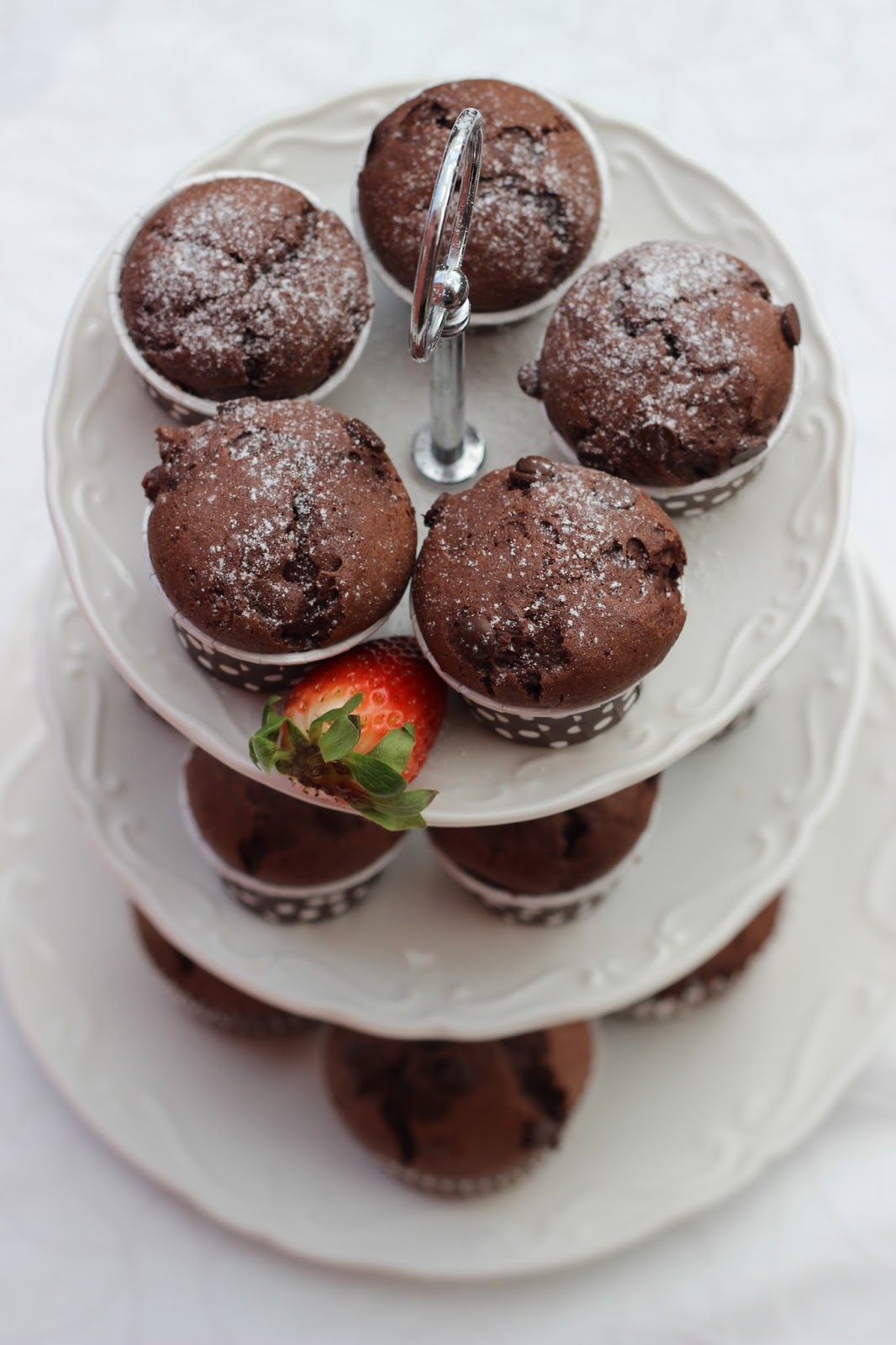 Schokoladen Muffins mit Schokostückchen