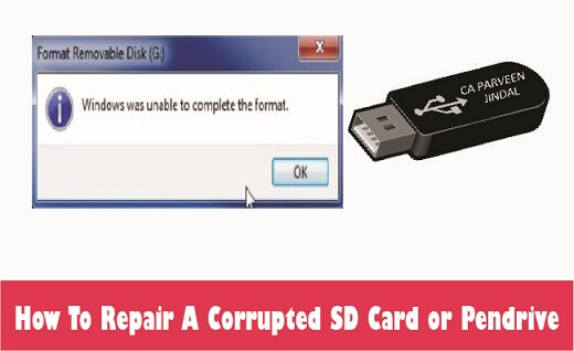 corrupted pendrive ko thik kaise kare memory card repair