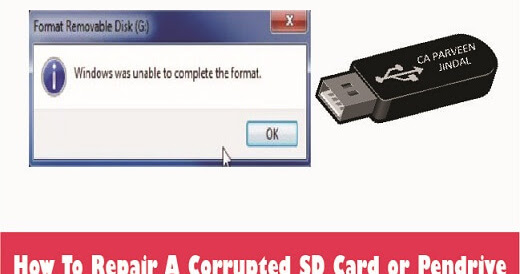 corrupted pendrive ko thik kaise kare memory card repair