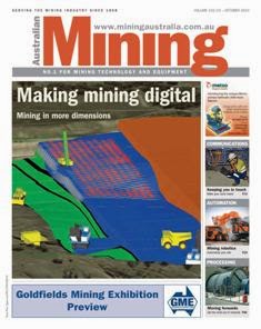 Australian Mining - October 2010 | ISSN 0004-976X | TRUE PDF | Mensile | Professionisti | Impianti | Lavoro | Distribuzione
Established in 1908, Australian Mining magazine keeps you informed on the latest news and innovation in the industry.