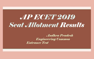 AP ECET Seat Allotment Order 2019, AP ECET Seat Allotment Results 2019
