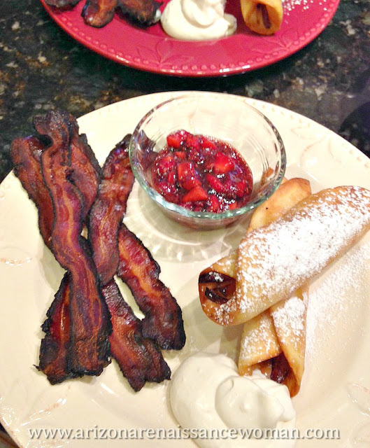 Nectarine Rolled Tacos with Whipped Mascarpone Cheese and Balsamic Berry Salsa