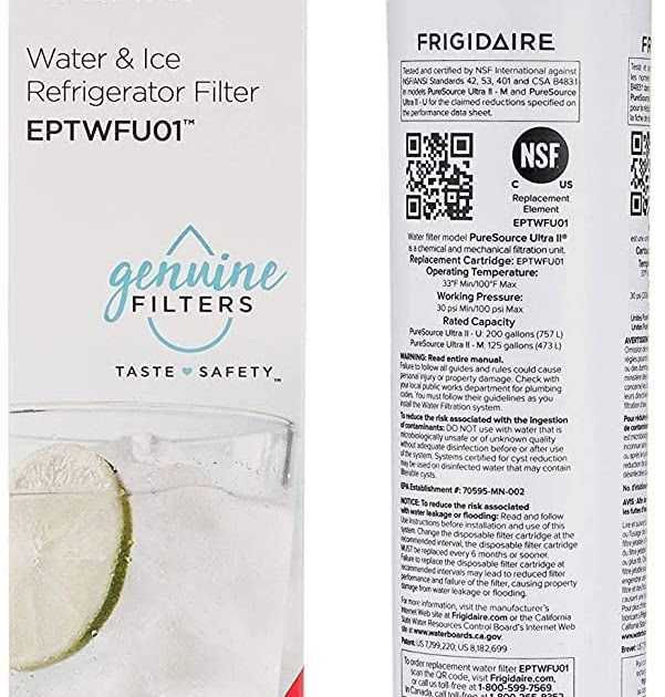 Frigidaire EPTWFU01 PureSource Ultra II Refrigerator Water Filter, 1