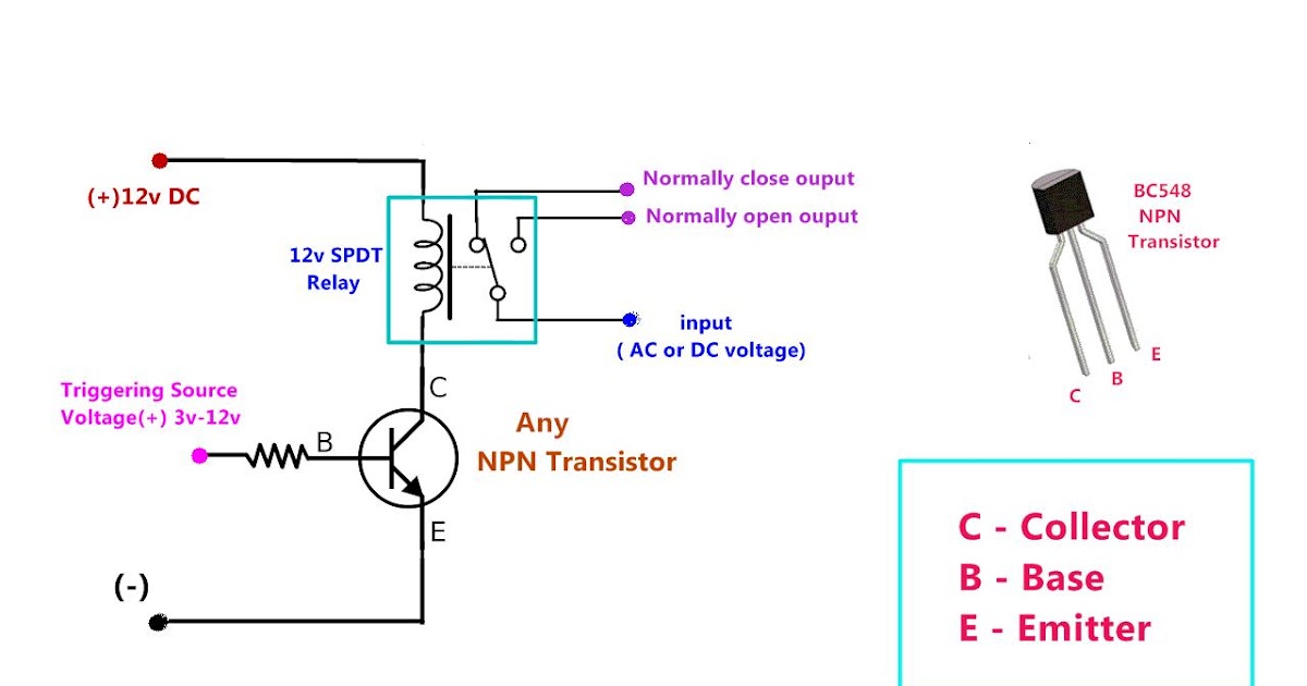 Npn Transistor Based Dc Relay Drive Make Triggering Source Voltage