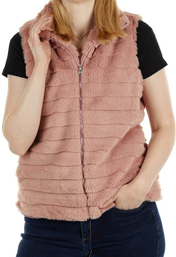 Women's Pink Faux Fur Vests