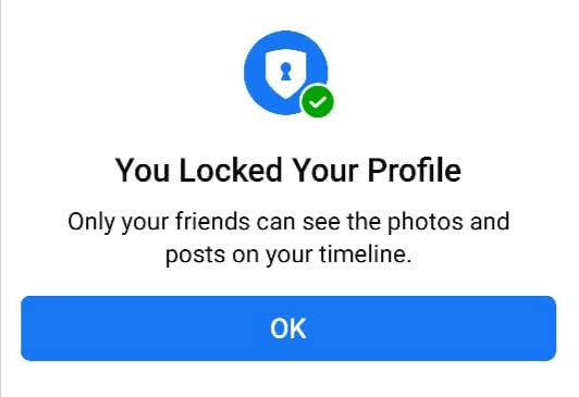 cara locked profile facebook