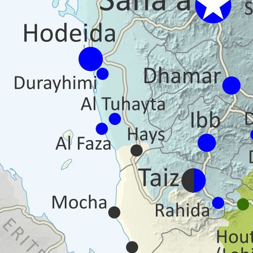 Map of what's happening in Yemen as of November 2021, including territorial control for the unrecognized Houthi government, president-in-exile Hadi and his allies in the Saudi-led coalition, and the UAE-backed southern separatist Southern Transitional Council (STC), plus major areas of operations of Al Qaeda in the Arabian Peninsula (AQAP). Includes recent locations of fighting and other events, including Al Khanjar, Al Tuhayta, Jubah, Abdiyah, and many more.