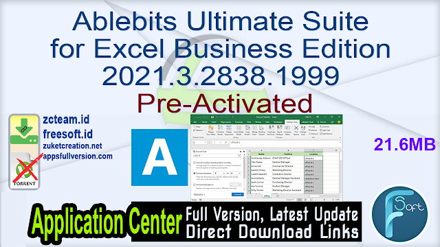 Ablebits Ultimate Suite for Excel Business Edition 2021.3.2838.1999 Pre-Activated_ ZcTeam.id
