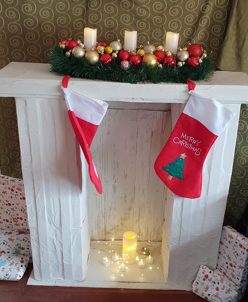 Adventures of a Dyspraxic Organised Scrapper Upcycled box Fireplace