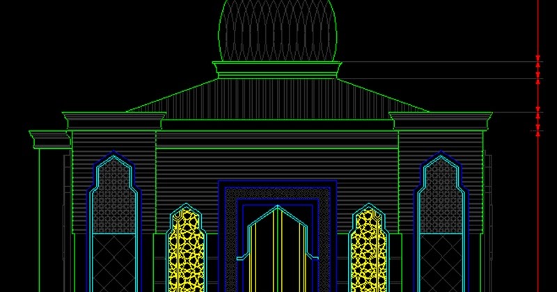  Gambar  Kerja Masjid 1 Lantai 15x15 File Dwg Kaula Ngora 
