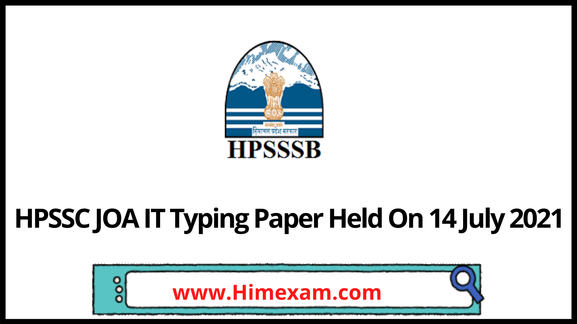 HPSSC JOA IT Typing Paper Held On 14 July 2021 HPSSC JOA IT Typing Paper Held On 14 July 2021