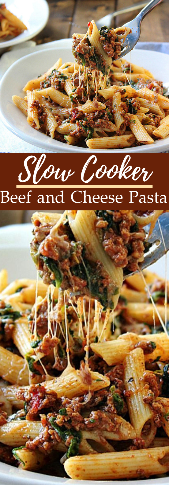 Slow Cooker Beef and Cheese Pasta #dinner #pasta