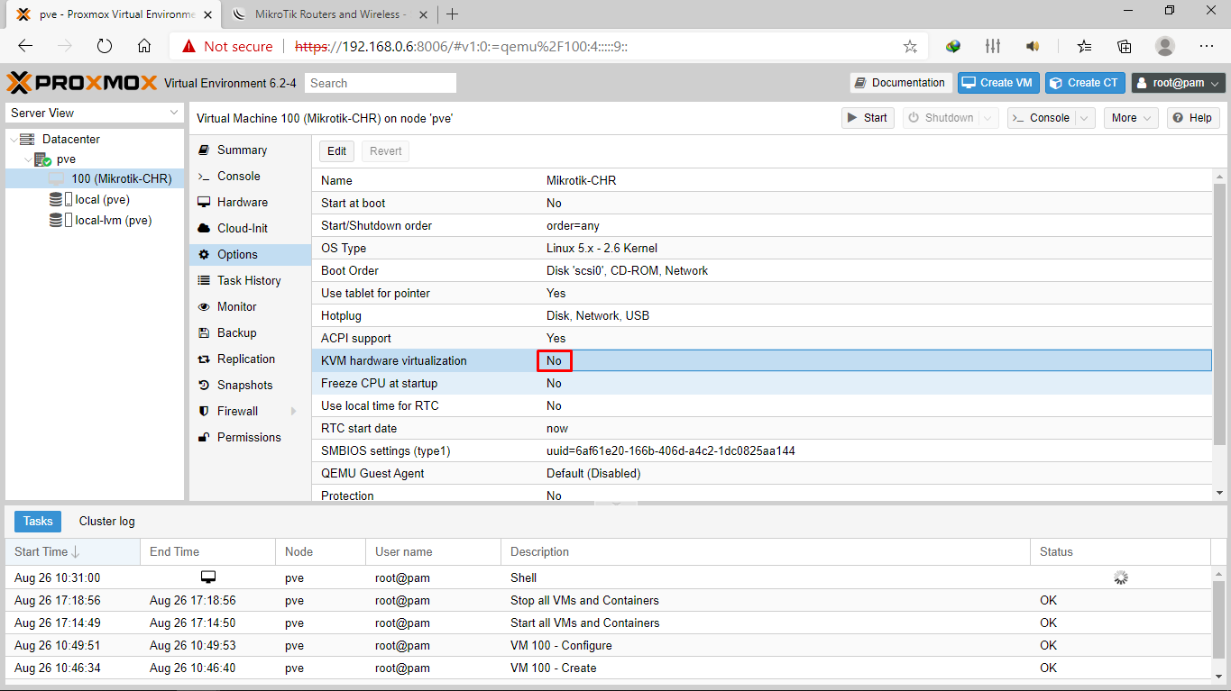 Konfigurasi Installasi Proxmox pada VMware