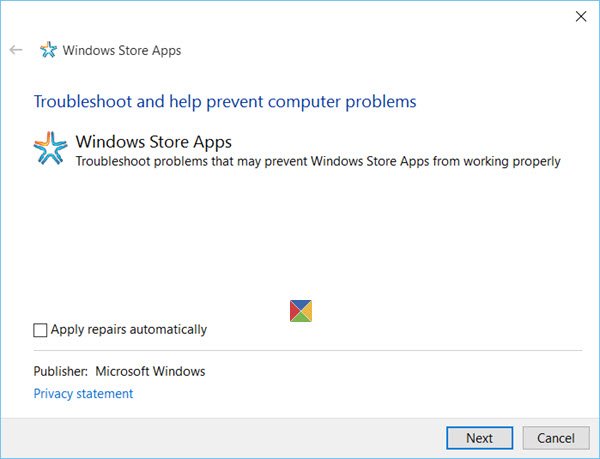 Windows-10-store-apps-risoluzione dei problemi