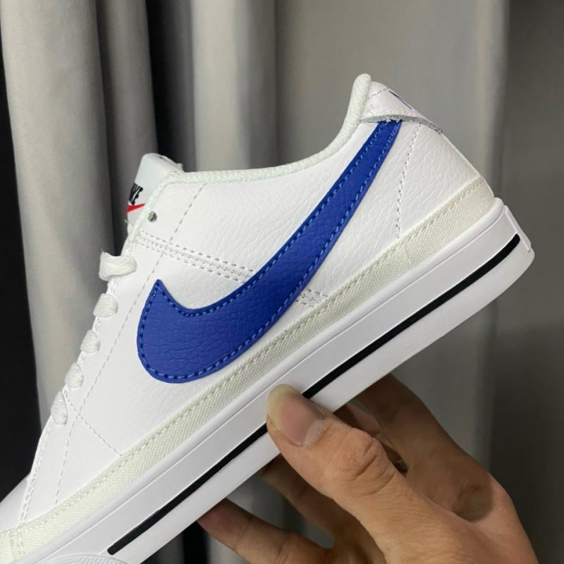 Giày thể thao sneaker nữ Blazer Trắng Đế Kẻ Đen Logo Xanh Dương hàng cao cấp full box bill, My Pham Nganh Toc