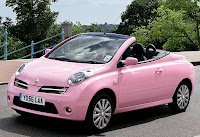 Pink Nissan car Micra