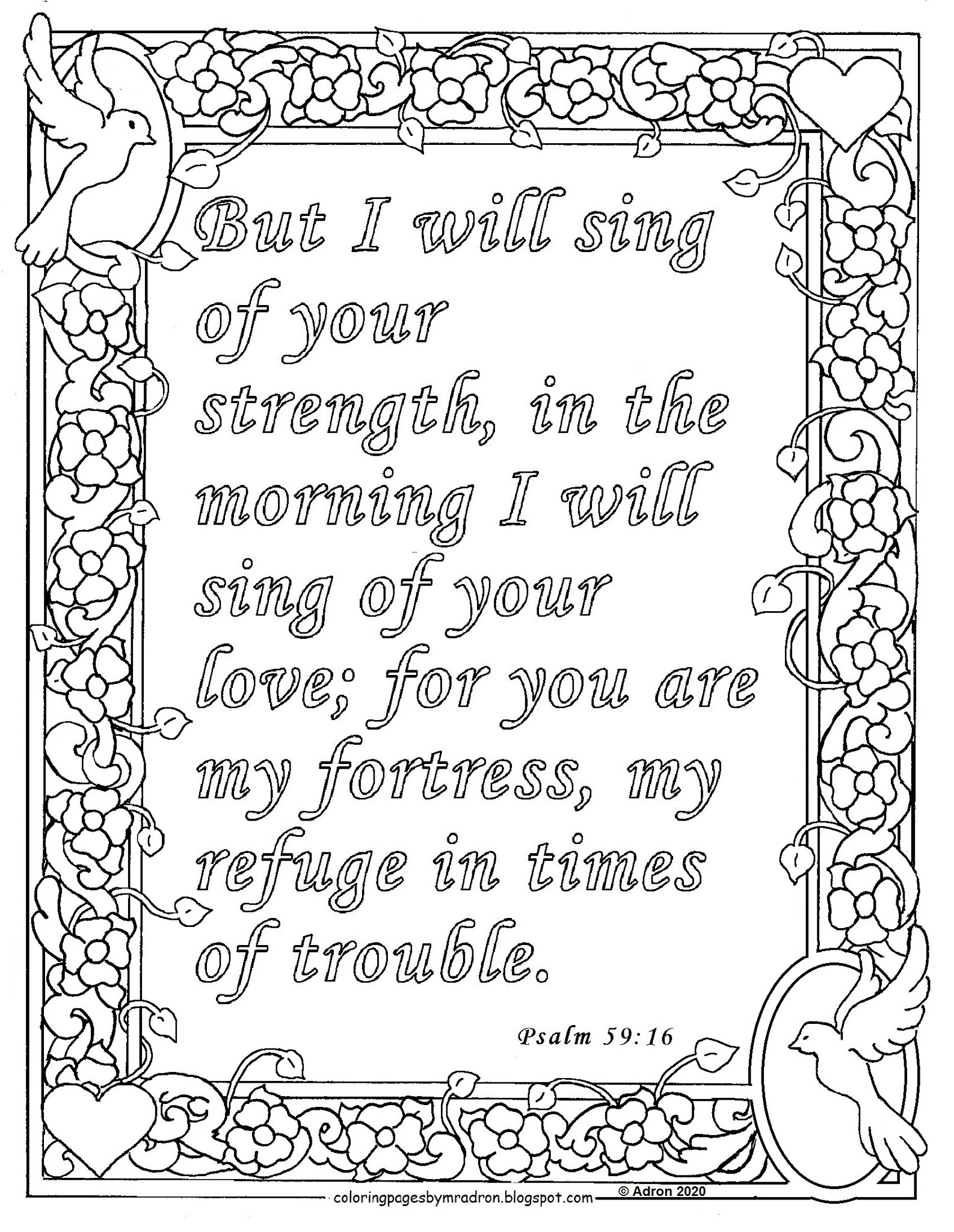 Coloring Pages For Kids By Mr Adron Free Psalm 5916 Print And Color