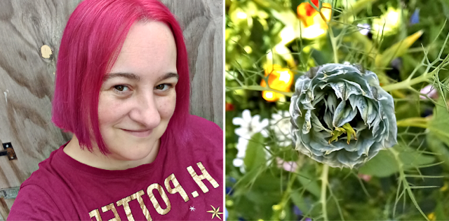 New hair colour, reddish and a new flower in my garden