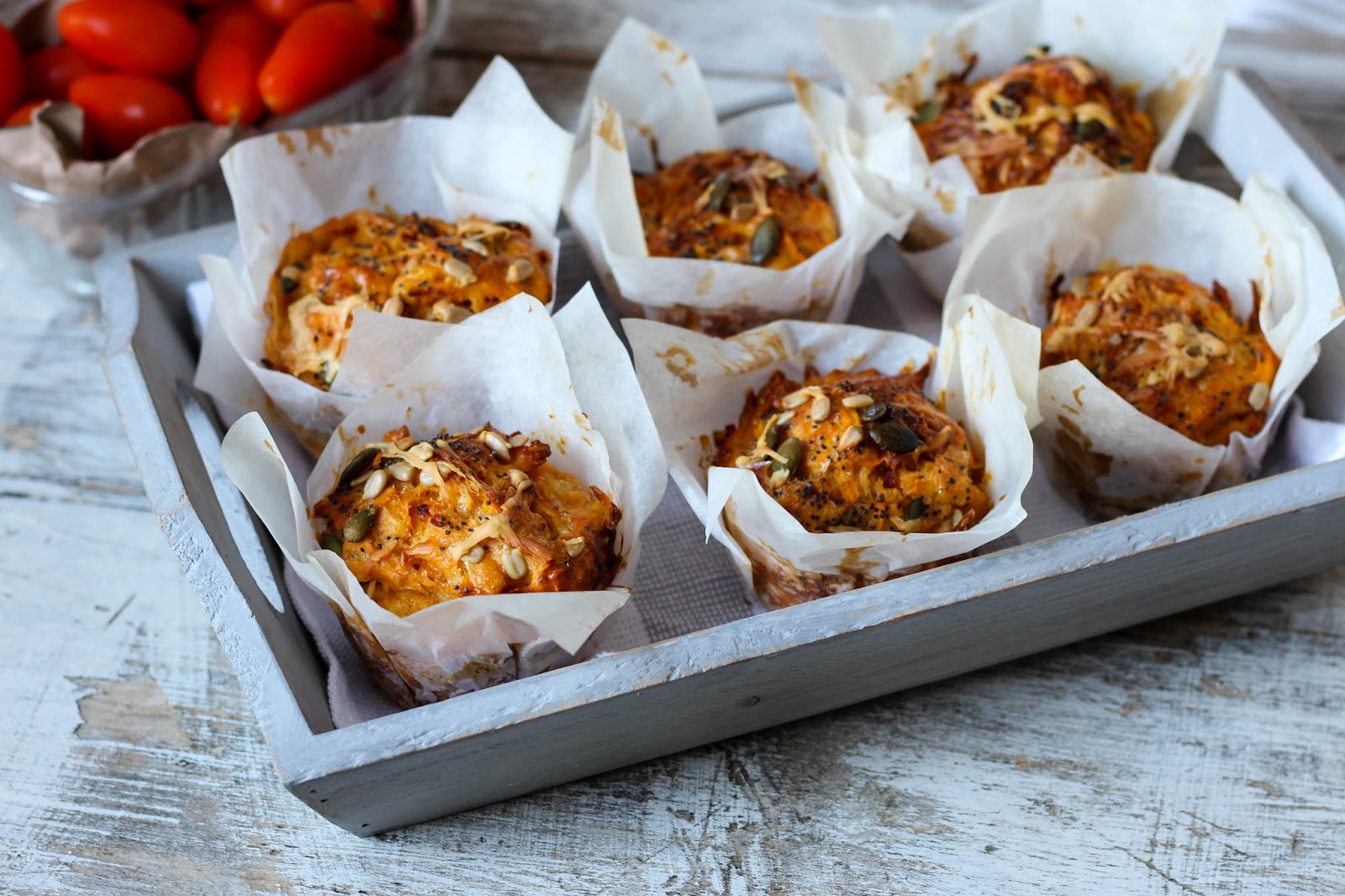 The Spoon and Whisk Sweet Potato, Cheese and Chorizo Muffins