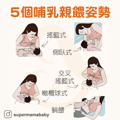 不同的親餵姿勢可以讓乳腺保持順暢