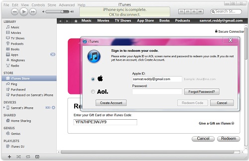 To redeem Free iTunes Redeem Codes in iTunes on your computer 02