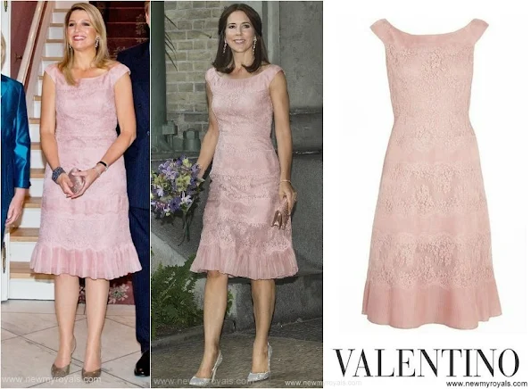 Princess Mary and Queen Maxima wore Valentino pink lace dress